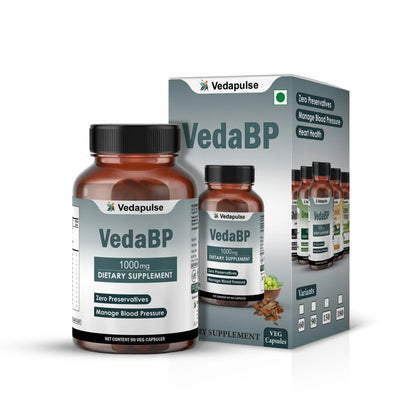 VedaBP 1000mg 90 Capsules | Vedapulse Blood Pressure Support - Vedapulse