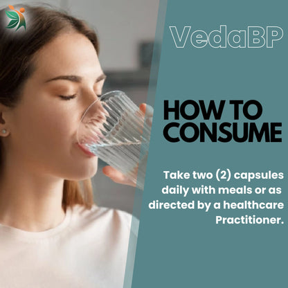 VedaBP 1000mg 90 Capsules | Vedapulse Blood Pressure Support - Vedapulse