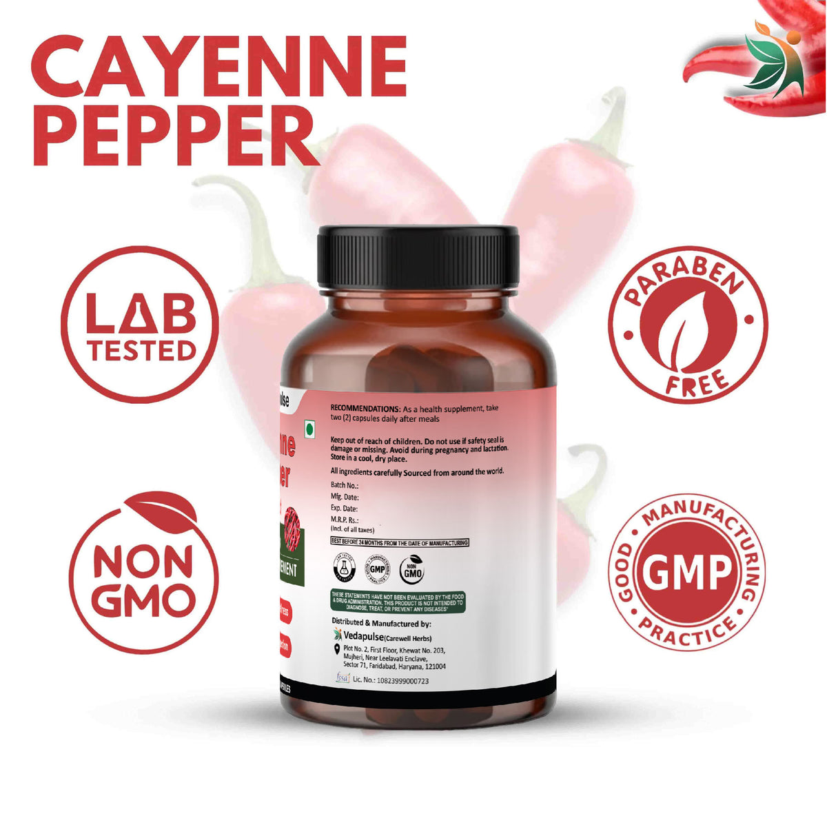 Vedapulse_Cayenne_Pepper_Capsules_lab_Tesed