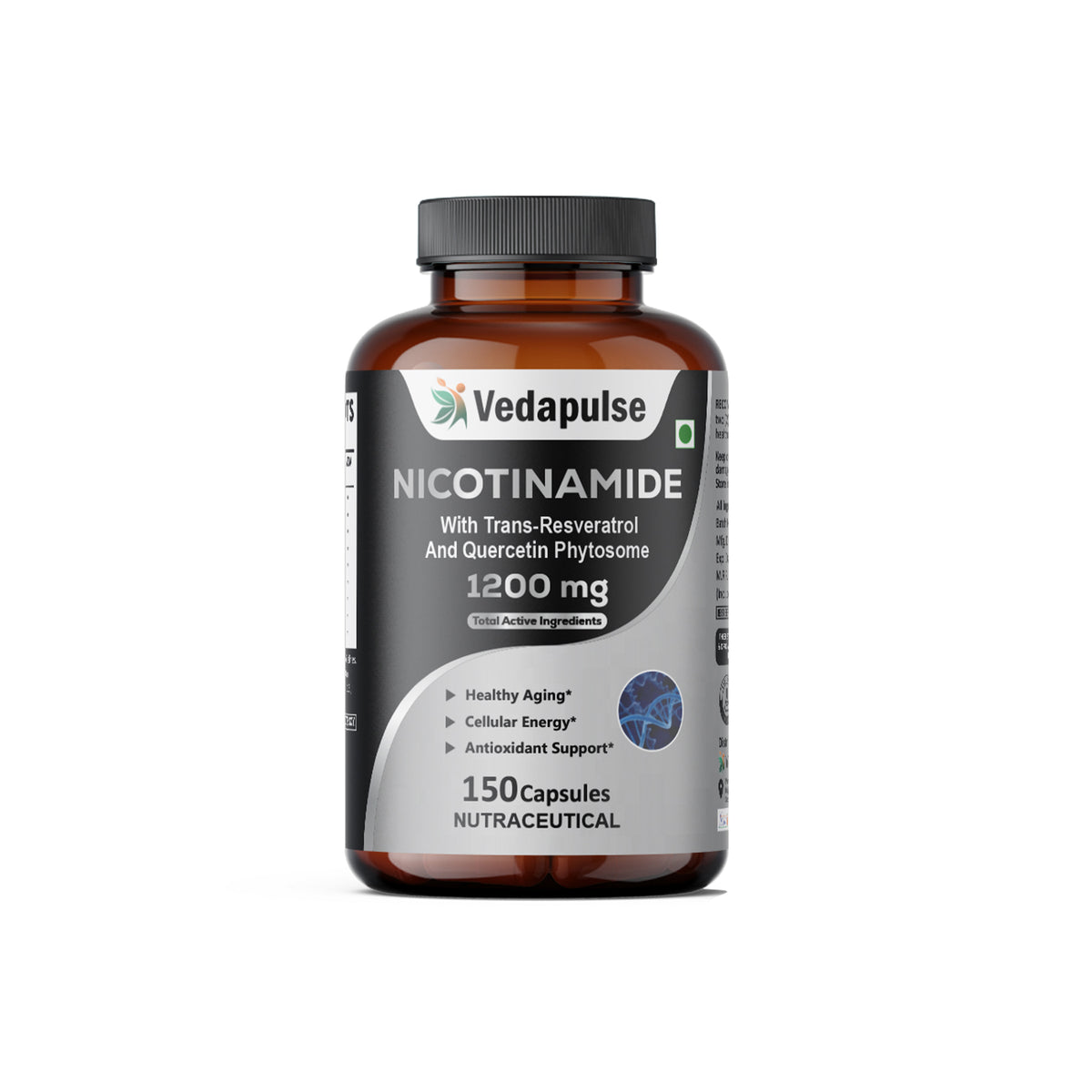 Vedapulse_Nicotinamide_150_Cap_Bottle_1200mg