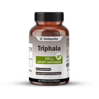 Triphala 750 mg Herbal Capsules | Vedapulse - Vedapulse