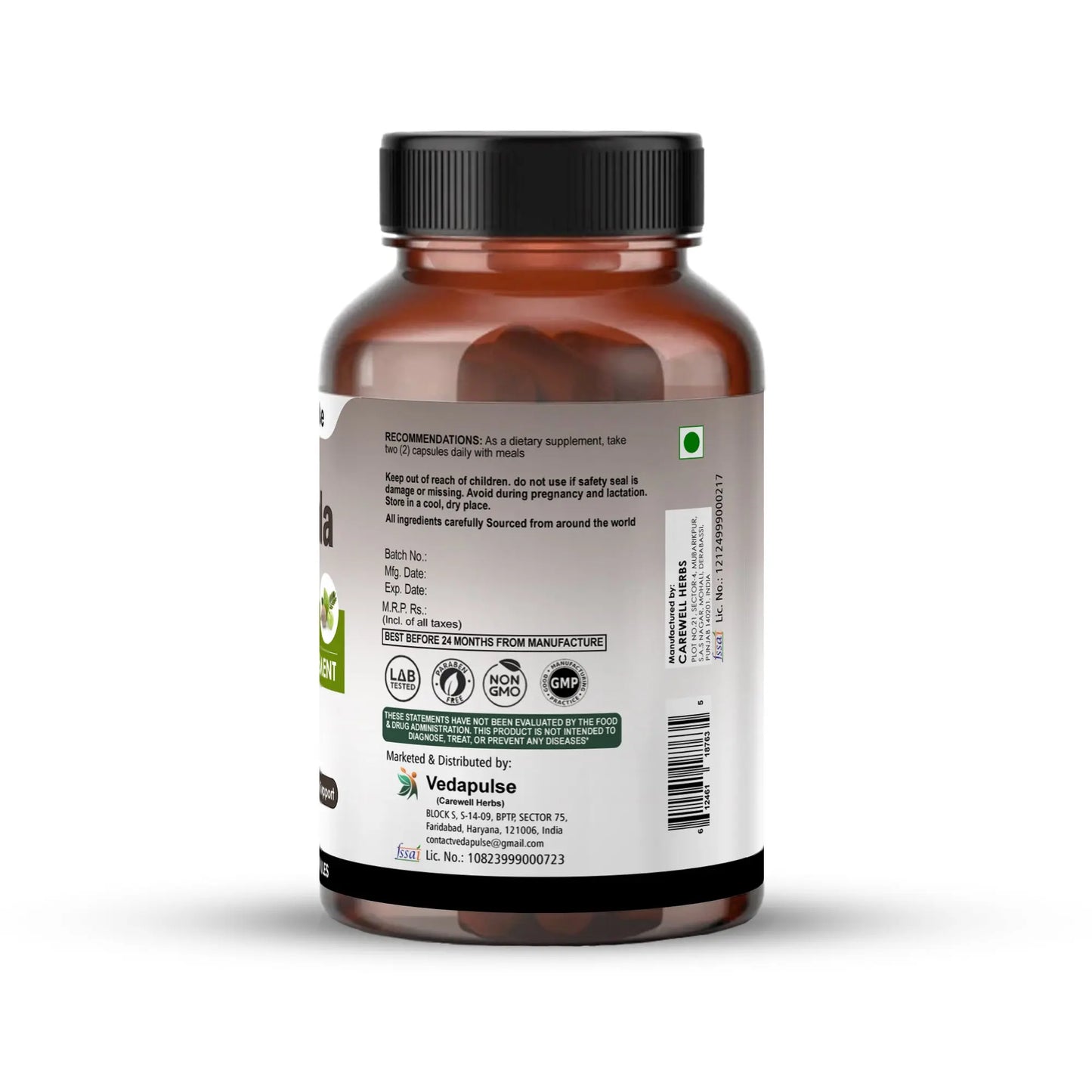 Triphala 750 mg Herbal Capsules | Vedapulse - Vedapulse