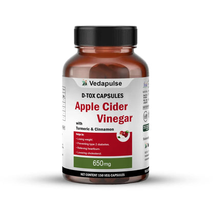 Apple Cider Vinegar 650mg Capsules - Pure & Natural | Vedapulse - Vedapulse