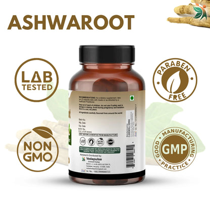 Ashwaroot 500mg Capsules by Vedapulse - Vedapulse