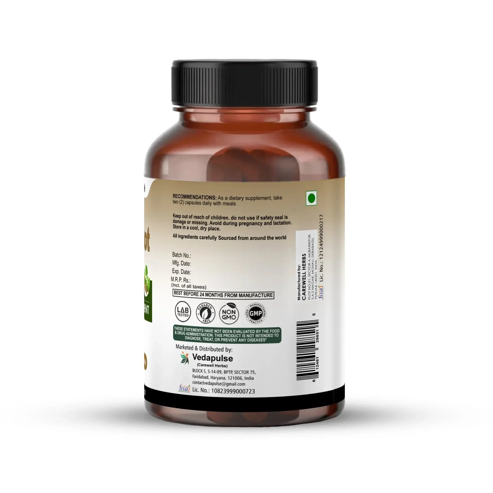 Ashwaroot 500mg Capsules by Vedapulse - Vedapulse