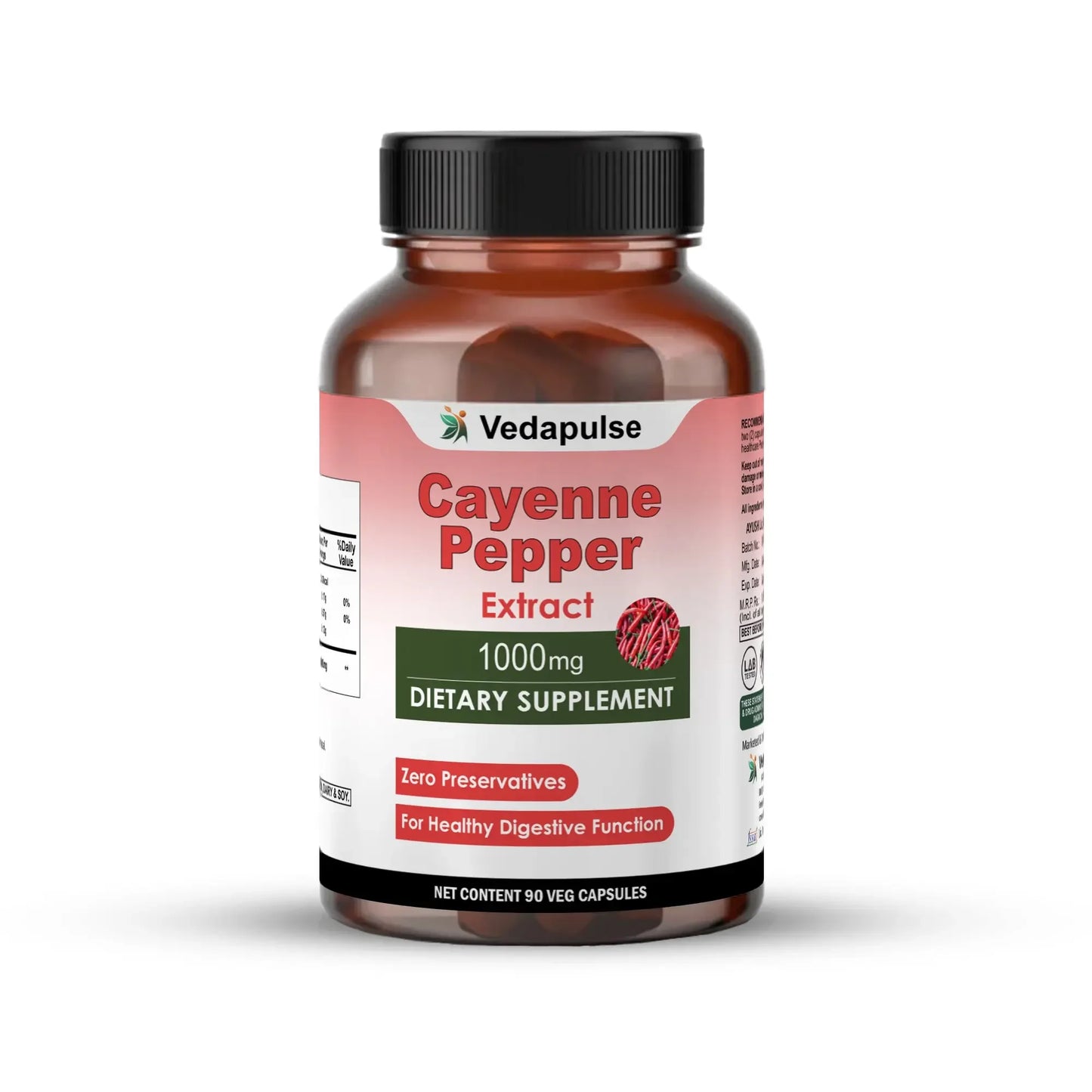 Cayenne Pepper Capsules by Vedapulse - Vedapulse