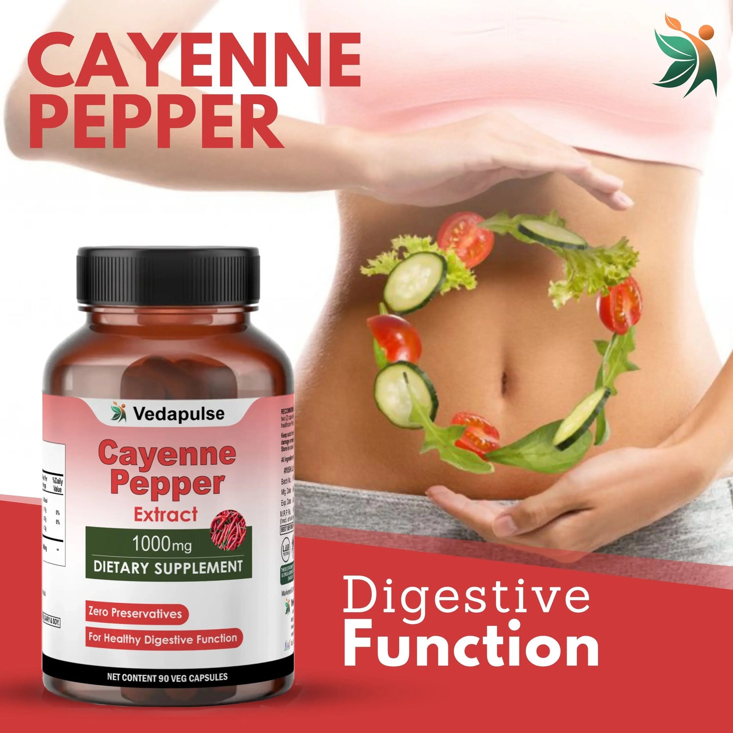 Cayenne Pepper Capsules by Vedapulse - Vedapulse