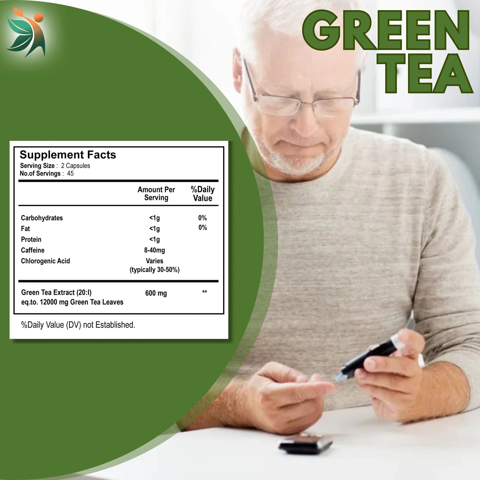 Green Tea Capsules by Vedapulse - Vedapulse