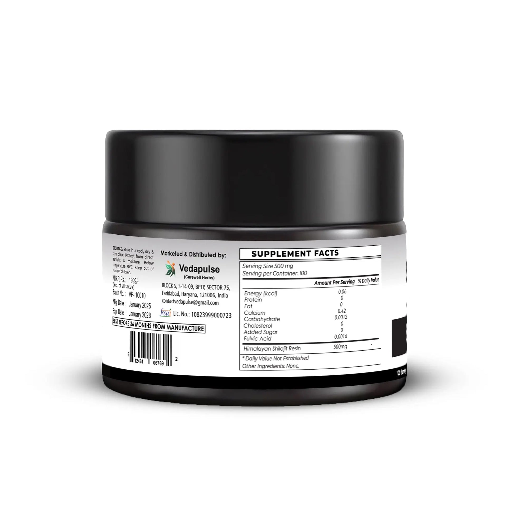 Shilajit Resin 100 Servings of 500mg | Vedapulse - Vedapulse