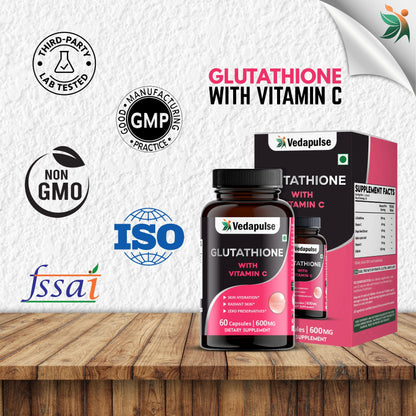 Glowing Skin Glutathione with Vitamin C Capsules | Vedapulse - Vedapulse