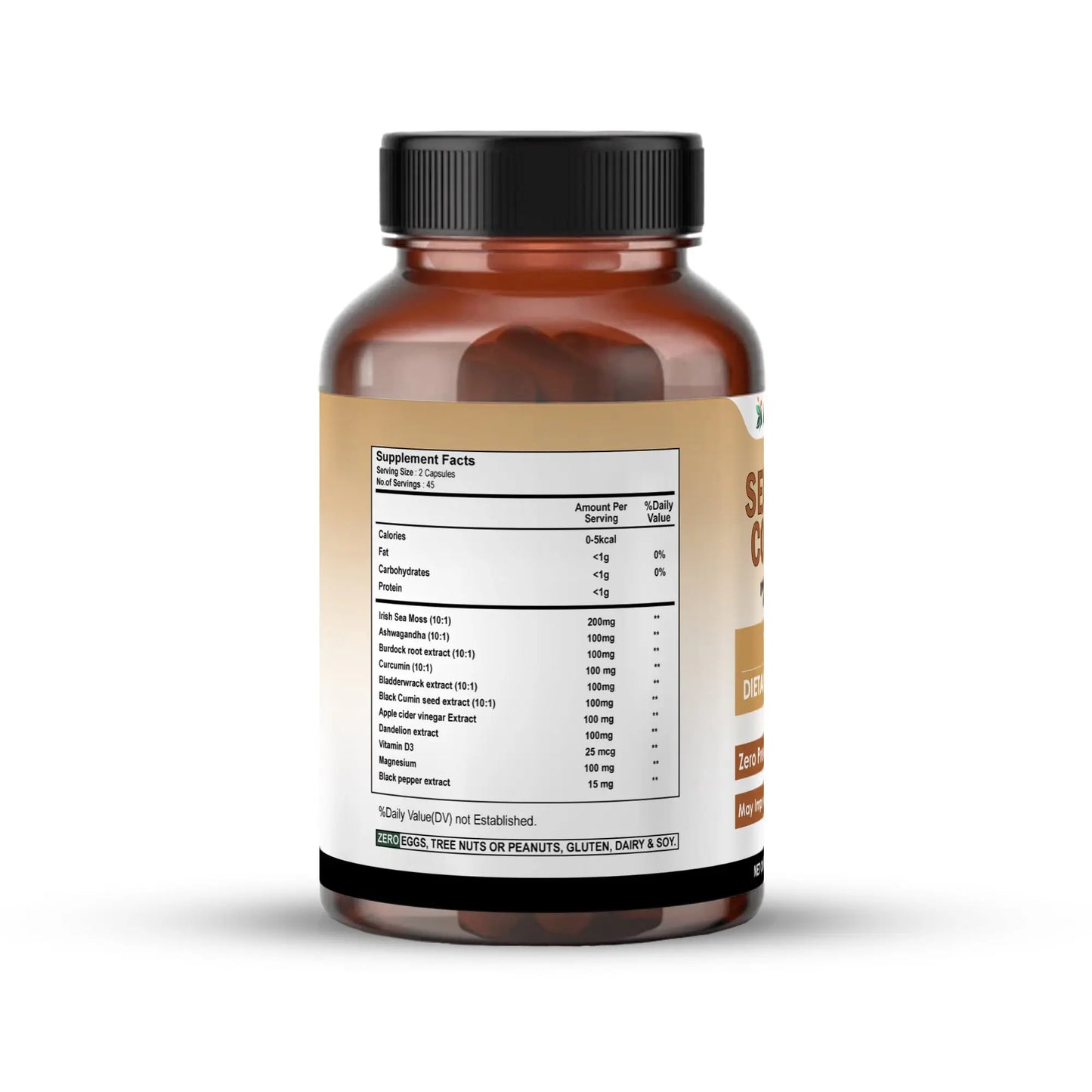 Vedapulse Sea Moss 500mg capsules - skin ,immune - Vedapulse