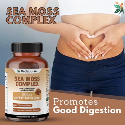 Vedapulse Sea Moss 500mg capsules - skin ,immune - Vedapulse