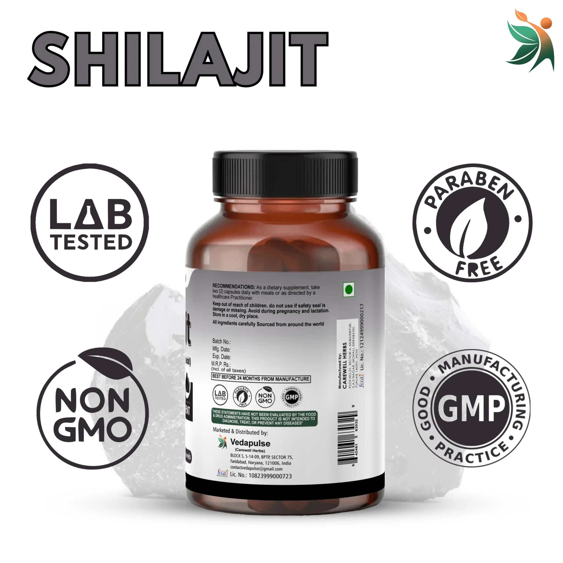 Shilajit 1100Mg Capsules | Vedapulse - Vedapulse